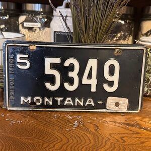 Vintage “Prison Made” ‘58 Metal Tab Montana Single Vehicle License Plate